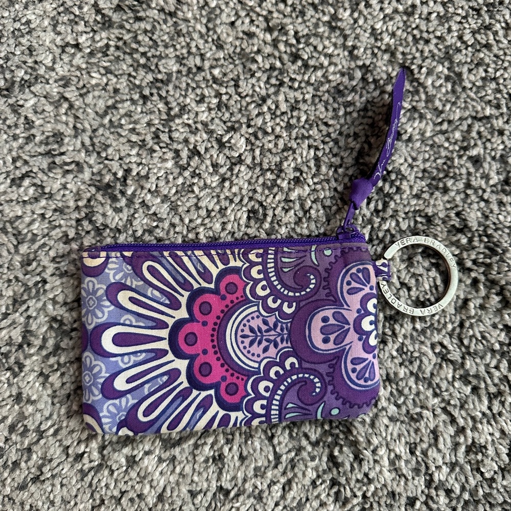 Vera Bradley Purple Patterned Wristlet Keychain